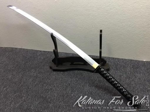 1060 Carbon Steel Black Katana Synthetic Leather Saya with Shoulder Strap - Image 7