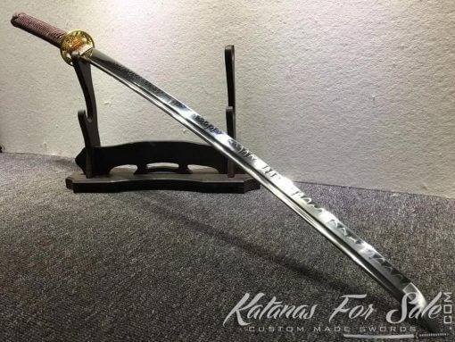 T10 Clay Tempered Steel Katana Sword Synthetic Leopard Saya with Shoulder Strap - Image 8