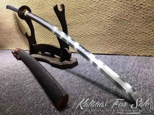 Katana Sword T10 Folded Clay Tempered Steel with Hadori Polish - Image 4