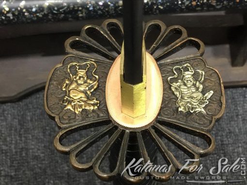 T10 Folded Clay Tempered Steel Katana with Hadori Polish and Full SeaShell Pattern Saya - Image 8