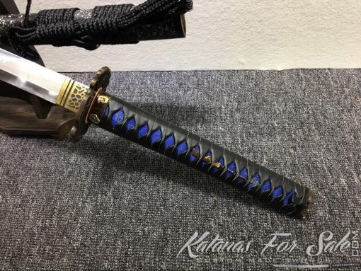 T10 Folded Clay Tempered Steel Katana with Hadori Polish and Full SeaShell Pattern Saya - Image 9