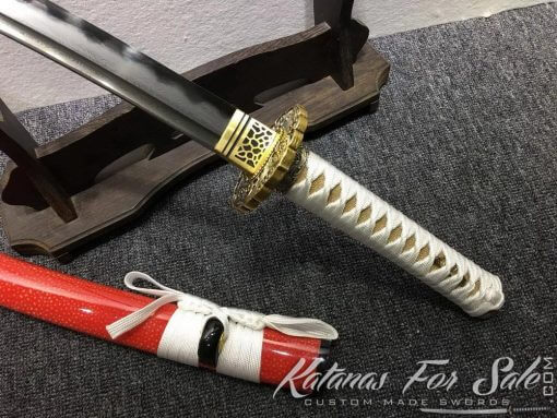 Katana and Wakizashi Daisho T10 Folded Clay Tempered Steel with Hadori Polish - Image 9