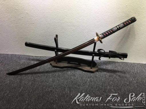 T10 Folded Clay Tempered Red Blade Katana - Image 7