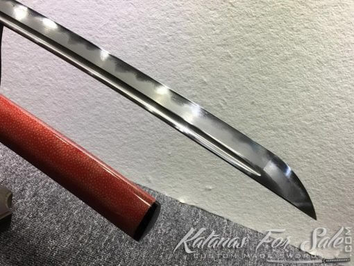 Katana and Wakizashi Daisho T10 Folded Clay Tempered Steel with Hadori Polish - Image 10