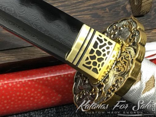 Katana and Wakizashi Daisho T10 Folded Clay Tempered Steel with Hadori Polish - Image 12