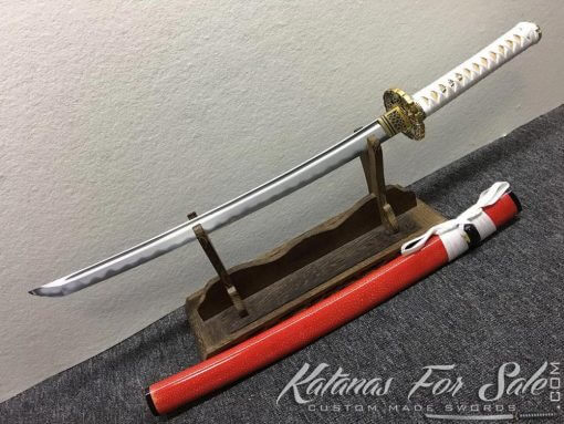 Katana and Wakizashi Daisho T10 Folded Clay Tempered Steel with Hadori Polish - Image 15