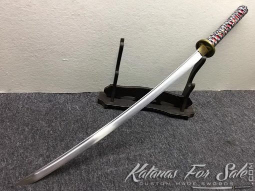 1060 Carbon Steel Katana Sword with Golden Saya - Image 7