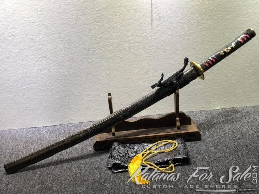 T10 Folded Twisted Grain Purple Katana Sword - Image 14