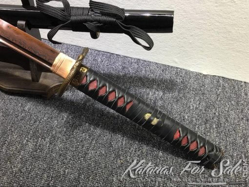 T10 Folded Clay Tempered Red Blade Katana - Image 9
