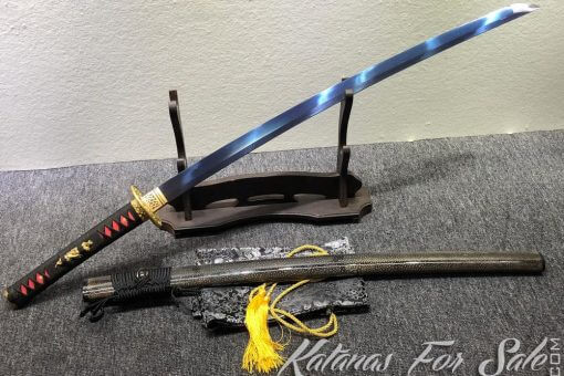 T10 Folded Twisted Grain Purple Katana Sword