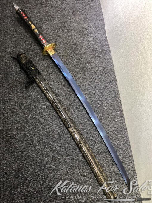 T10 Folded Twisted Grain Purple Katana Sword - Image 7