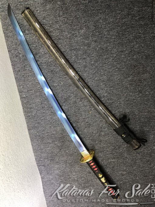 T10 Folded Twisted Grain Purple Katana Sword - Image 8
