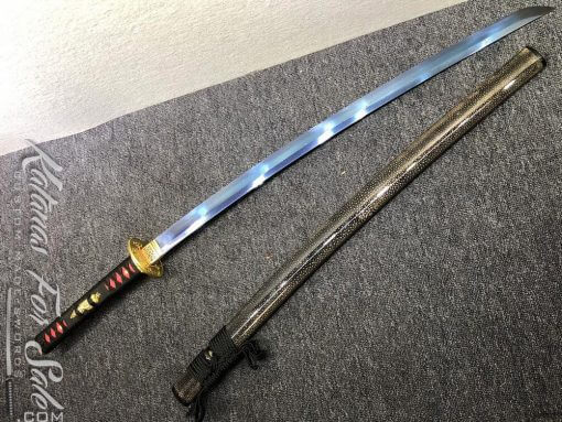 T10 Folded Twisted Grain Purple Katana Sword - Image 6