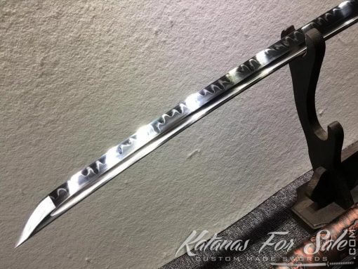 T10 Clay Tempered Steel Katana Sword Synthetic Leopard Saya with Shoulder Strap - Image 7