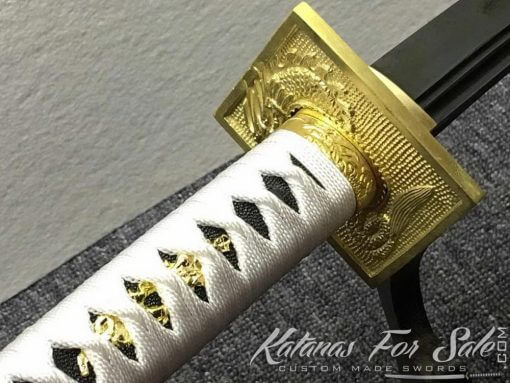 Diffrentially Hardened T10 Steel Black Blade Katana - Image 8
