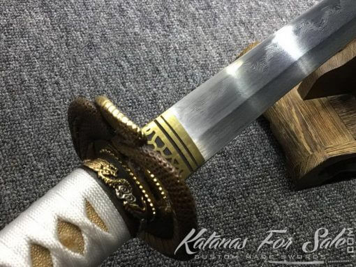 Handmade Wakizashi Sword T10 Folded Clay Tempered Steel - Image 8