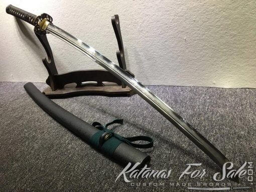 T10 Folded Clay Tempered Katana Sword with Feather Hadori Polish - Image 3