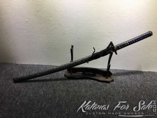 T10 Folded Clay Tempered Steel Katana with Hadori Polish and Full SeaShell Pattern Saya - Image 4