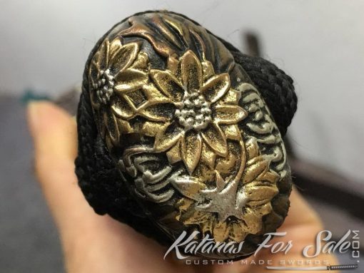 T10 Folded Clay Tempered Katana Sword with Feather Hadori Polish - Image 6