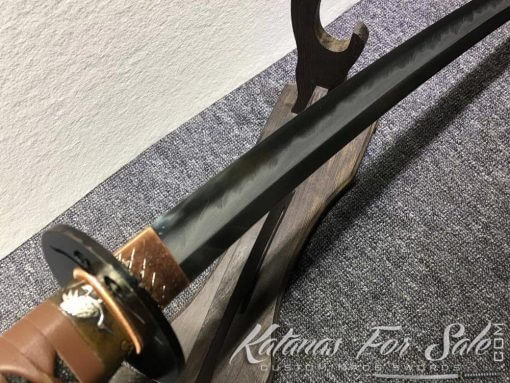 Samurai Katana Sword T10 Folded Clay Tempered Steel with Feather Hadori Polish - Image 6