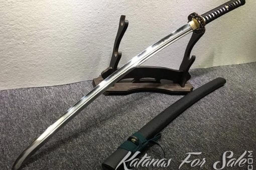 T10 Folded Clay Tempered Katana Sword with Feather Hadori Polish