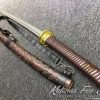 T10 Clay Tempered Steel Katana Sword Synthetic Leopard Saya with Shoulder Strap