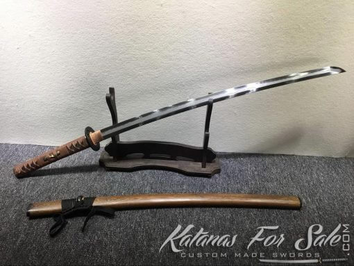 Samurai Katana Sword T10 Folded Clay Tempered Steel with Feather Hadori Polish - Image 4