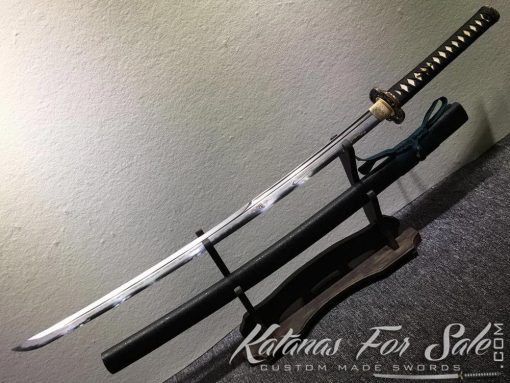 T10 Folded Clay Tempered Katana Sword with Feather Hadori Polish - Image 2