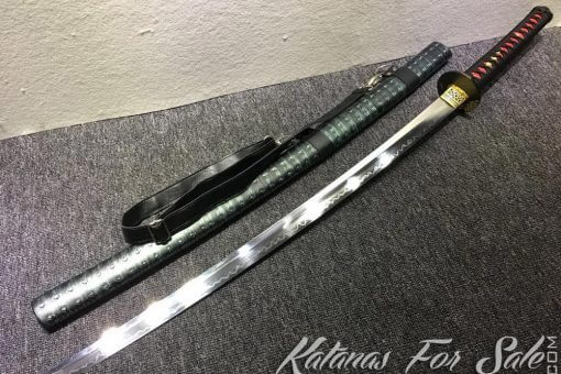 Tactical Katana T10 Clay Tempered Steel with Shoulder Strap Saya