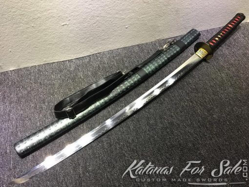 Tactical Katana T10 Clay Tempered Steel with Shoulder Strap Saya