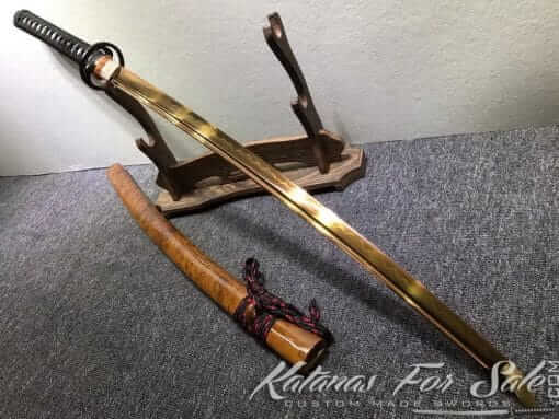 T10 Clay Tempered Samurai Katana with Gold Blade - Image 5