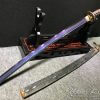 T10 Folded Clay Tempered Steel Katana with Feather Hadori Polish in Purple