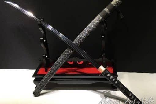 Samurai Katana sword T10 Clay Tempered Steel Choji Hamon with Hadori Polish & Black Acid Dye