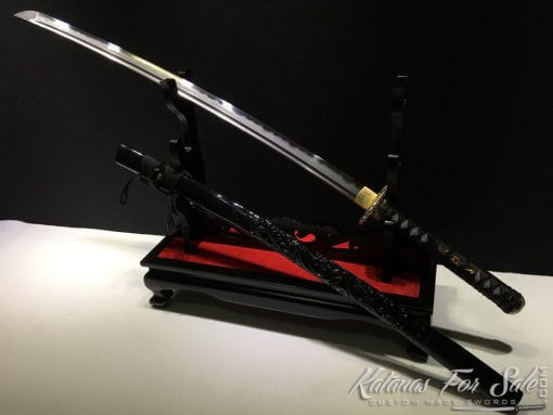 Hand Made Katana T10 Folded Clay Tempered Steel with Hadori Polish - Image 3