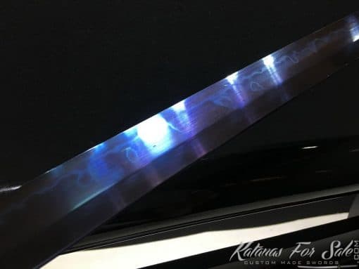 Nagamaki sword T10 Clay Tempered Steel with Choji Hamon and Blue blade - Image 6