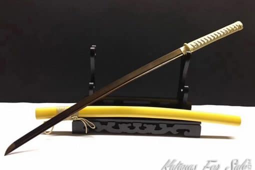 Samurai Katana T10 Clay Tempered Steel with Gold Blade