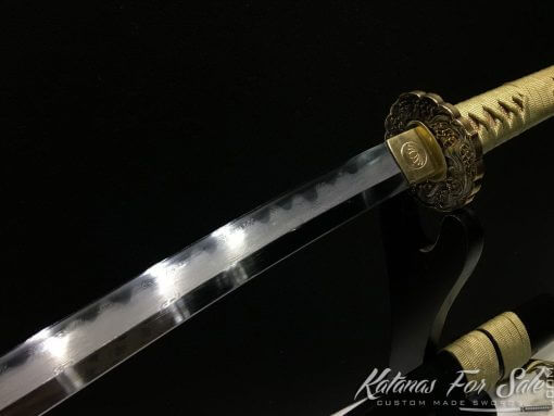Functional Katana T10 Folded Clay Tempered Steel with Feather Hadori Polish - Image 3