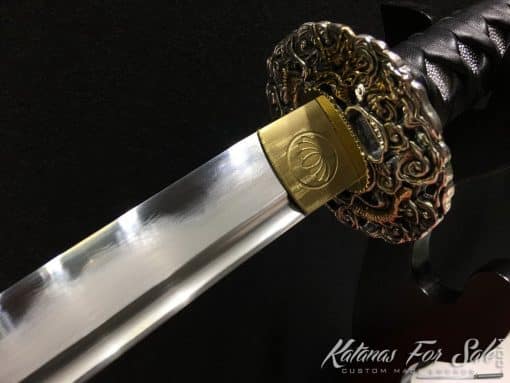 Hand Made Katana T10 Folded Clay Tempered Steel with Hadori Polish - Image 2