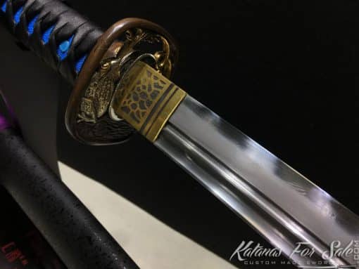 Japanese Nagamaki T10 Folded Clay Tempered Steel with Hadori Polish - Image 7