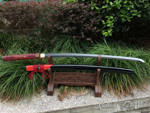 Katana T10 Clay Tempered Steel with Choji Hamon & Hadori Polish in Black - Image 5
