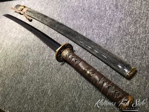 T10 Folded Clay Tempered Steel Katana with Feather Hadori Polish in Purple - Image 17