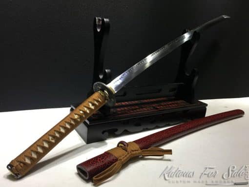 Katana T10 Clay Tempered Steel Red Leopard Saya - Image 8