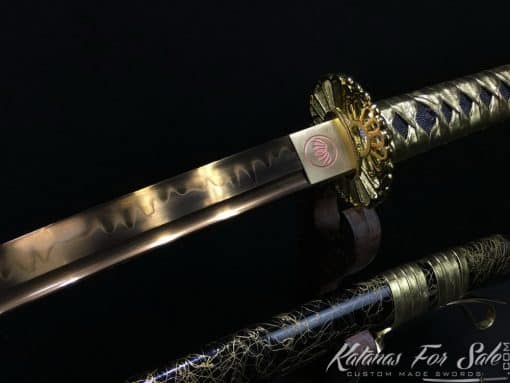 Katana blade T10 Clay Tempered Steel with Gold Acid Dye & O-Kassaki - Image 5