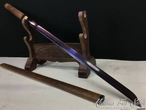 Shirasaya Ninjato 1095 Folded Steel with Purple Acid Dye - Image 2