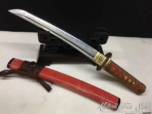 Japanese Tanto T10 Folded Clay Tempered Steel with Hadori Polish