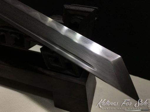 Straight Tanto blade T10 Folded Clay Tempered Steel with Kiriha Zukuri Kissaki - Image 7