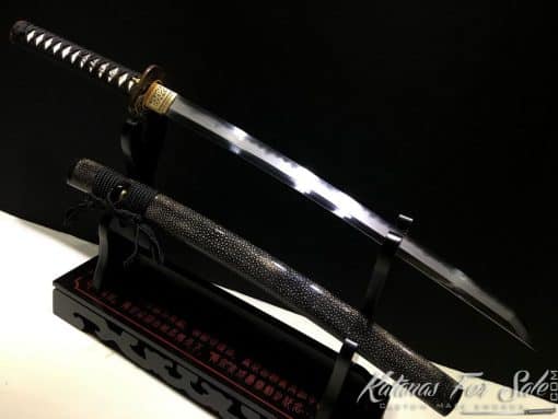 Duo Katana and Wakizashi Sword Set T10 Folded Clay Tempered Steel with Hadori Polish - Image 24