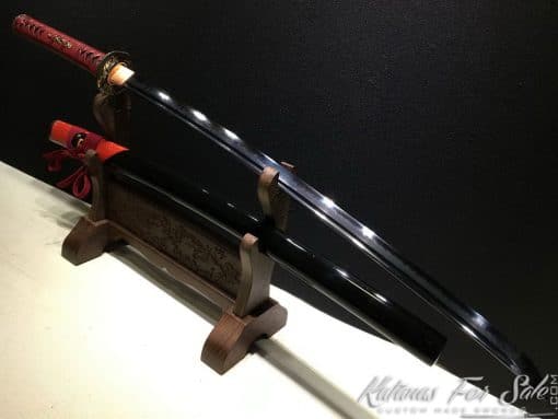 Katana T10 Clay Tempered Steel with Choji Hamon & Hadori Polish in Black - Image 9
