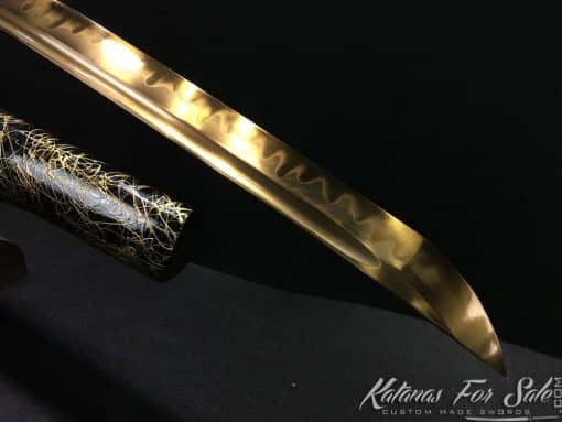 Katana blade T10 Clay Tempered Steel with Gold Acid Dye & O-Kassaki - Image 6