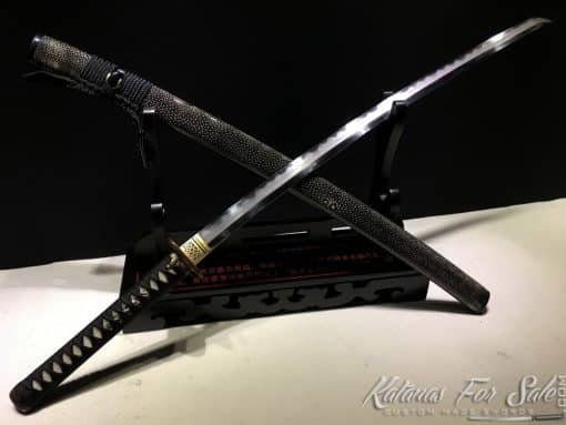 Duo Katana and Wakizashi Sword Set T10 Folded Clay Tempered Steel with Hadori Polish - Image 18